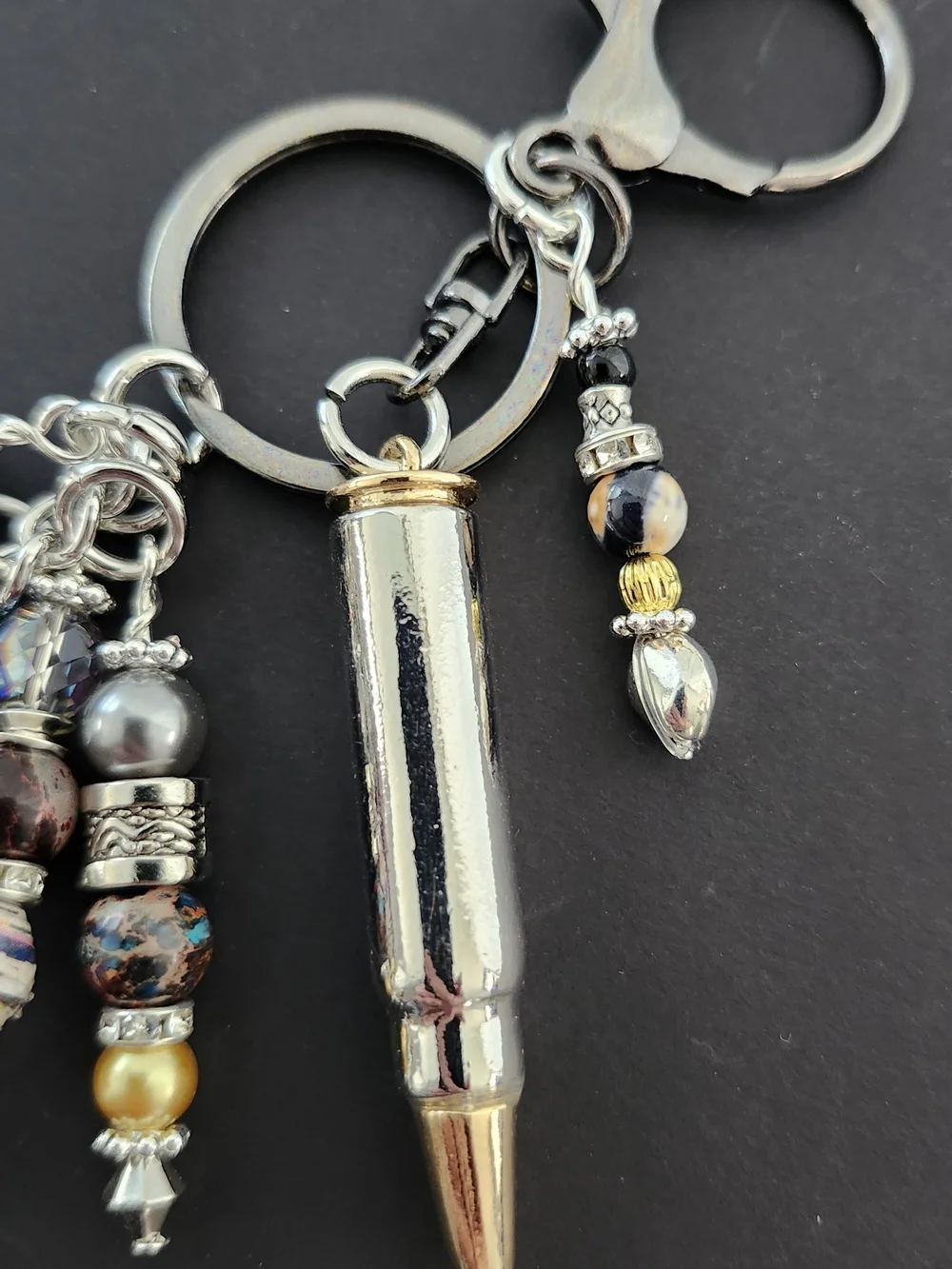 Ammo Purse Charm or Keychain Agate Rhodolite Granite Handcrafted
